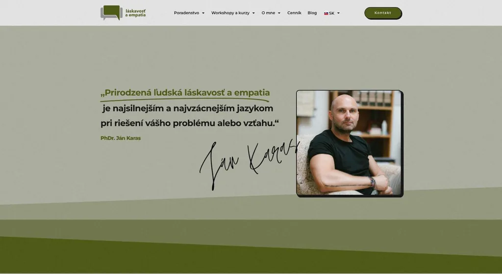 PhDr. Ján Karas: ukážka webu